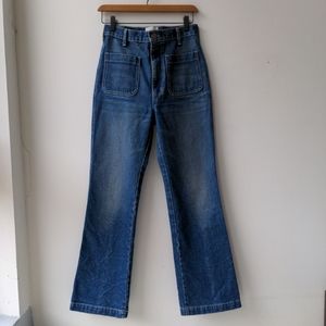 Doen High Rise Patch Pocket Flare Jeans Women's Size 26